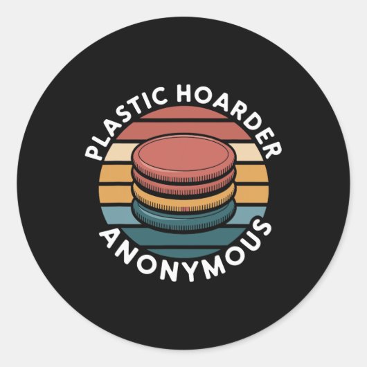 Plastic Hoarder Anonymous ディスクゴルフデザイン 英語 En ラウンドシール (正面)