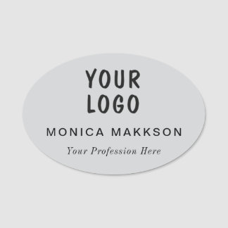 Plastic Name Tag Magnetic or Pin Custom Logo 名札