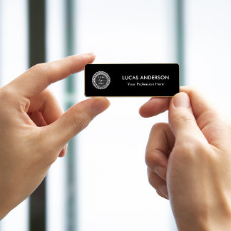 Plastic Name Tag Magnetic or Pin Custom Logo 名札