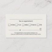 Plastic Surgery Office Appointment Reminder 名刺 (裏面)