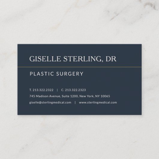 Plastic Surgery Office Appointment Reminder 名刺 (正面)