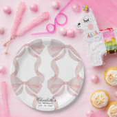 plate Pink Bow Paper Plate 1st birthday ペーパープレート (パーティー)