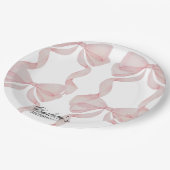 plate Pink Bow Paper Plate 1st birthday ペーパープレート (アングル)