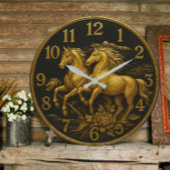 Plated Gold horse  ラージ壁時計