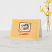 PlatesTurkeyPumpkinBerryの賛美感謝祭 カード (黄色い花)