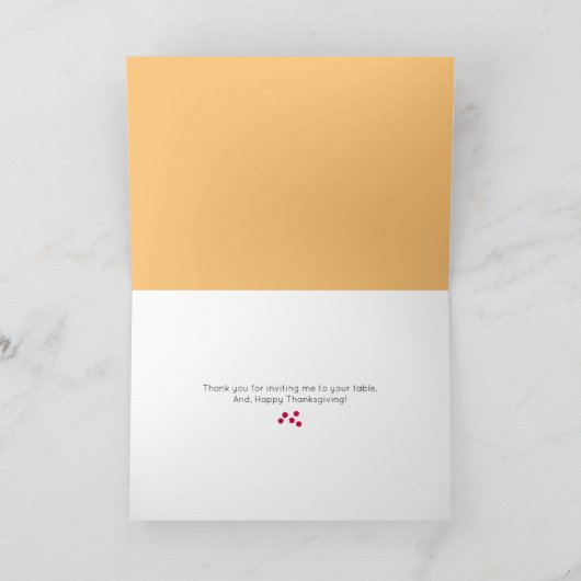 PlatesTurkeyPumpkinBerry感謝祭 カード (内部)