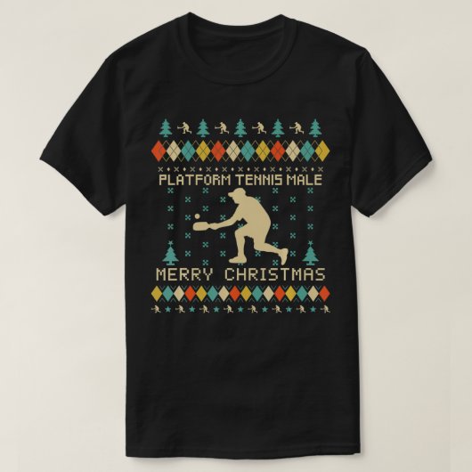PLATFORM TENNIS MALE Funny Ugly Christmas Sweater  Tシャツ (デザイン正面)