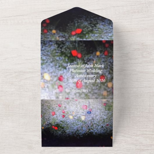 platinum 20th wedding anniversary invitation   オールインワン招待状 (外側)