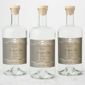 Platinum Beige Logo Initials Glitter Product Label リキュールボトルラベル (ボトル)