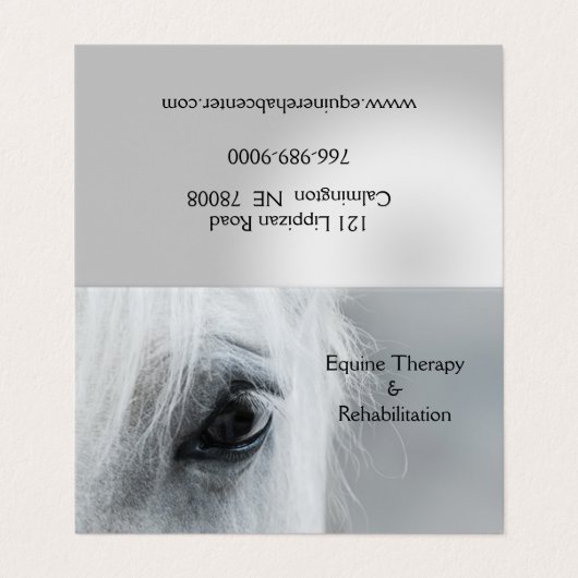 Platinum Equine Custom Folded Business Cards 名刺 (外部フラット)