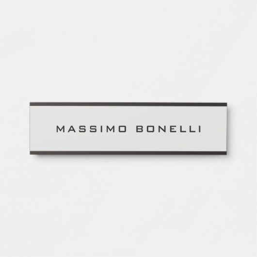 Platinum Grey Minimalist Plain Legible Modern サインプレート (正面)