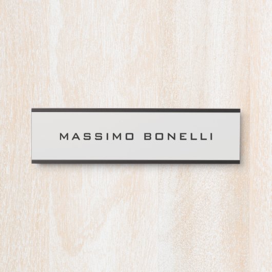 Platinum Grey Minimalist Plain Legible Modern サインプレート (正面)