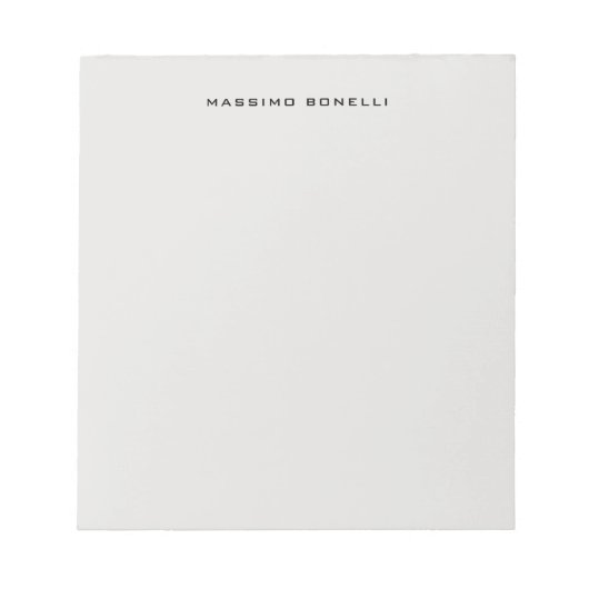 Platinum Grey Minimalist Plain Legible Modern ノートパッド (正面)