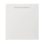 Platinum Grey Minimalist Plain Legible Modern ノートパッド (正面)