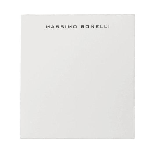 Platinum Grey Minimalist Plain Legible Modern ノートパッド (正面)