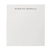 Platinum Grey Minimalist Plain Legible Modern ノートパッド (正面)