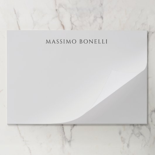 Platinum Grey Minimalist Plain Legible Modern ペーパーパッド (折り畳み)