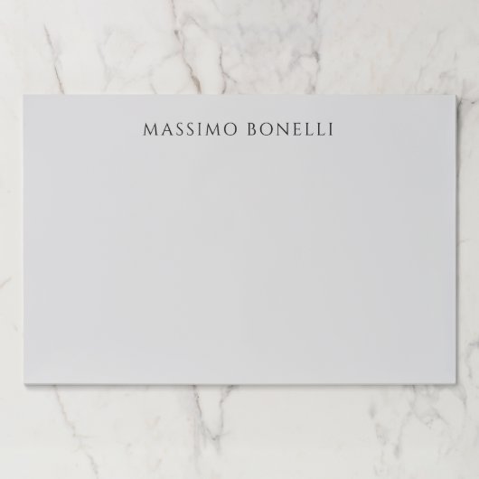 Platinum Grey Minimalist Plain Legible Modern ペーパーパッド (正面)