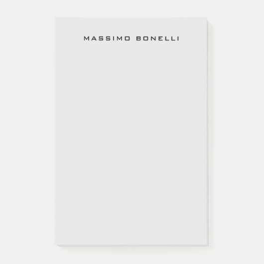 Platinum Grey Minimalist Plain Legible Modern ポストイット (正面)