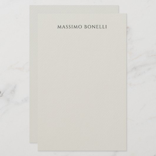 Platinum Grey Minimalist Plain Legible Modern 便箋 (正面/裏面)