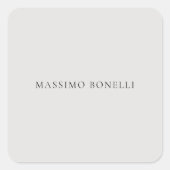 Platinum Grey Minimalist Plain Modern スクエアシール (正面)