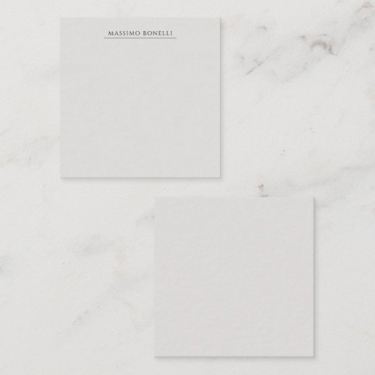Platinum Grey Minimalist Plain Modern Own Name ノートカード (正面/裏面)