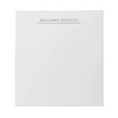 Platinum Grey Minimalist Plain Modern Own Name ノートパッド (正面)