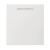 Platinum Grey Minimalist Plain Modern Own Name ノートパッド (正面)