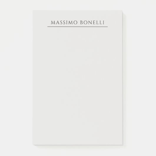 Platinum Grey Minimalist Plain Modern Own Name ポストイット (正面)