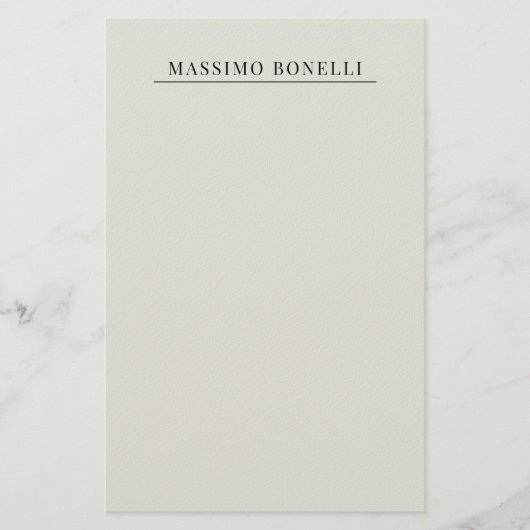 Platinum Grey Minimalist Plain Modern Own Name 便箋 (正面)