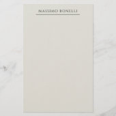 Platinum Grey Minimalist Plain Modern Own Name 便箋 (正面)