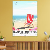 Platja del Portitxol、コスタブラヴァ、スペイン キャンバスプリント (インサイチュ (リビング))