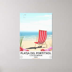 Platja del Portitxol、コスタブラヴァ、スペイン キャンバスプリント