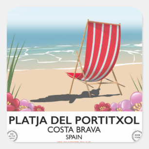 Platja del Portitxol、コスタブラヴァ、スペイン スクエアシール