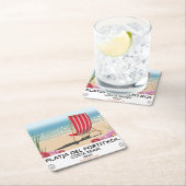 Platja del Portitxol、コスタブラヴァ、スペイン スクエアペーパーコースター (インサイチュ)