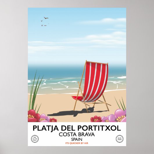 Platja del Portitxol、コスタブラヴァ、スペイン ポスター (正面)