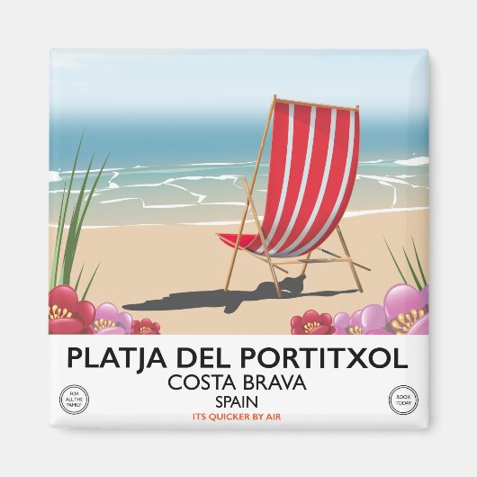 Platja del Portitxol、コスタブラヴァ、スペイン マグネット (正面)