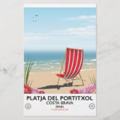 Platja del Portitxol、コスタブラヴァ、スペイン 便箋 (正面)