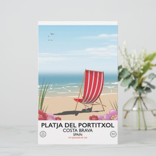 Platja del Portitxol、コスタブラヴァ、スペイン 便箋 (スタンド正面)
