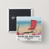 Platja del Portitxol、コスタブラヴァ、スペイン 缶バッジ (正面&裏面)