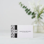 Platniumのダマスク織のモノグラムのインテリア・デザイン 名刺 (スタンド正面)