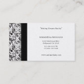 Platniumのダマスク織のモノグラムのインテリア・デザイン 名刺 (裏面)