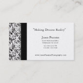 Platniumのダマスク織の写真撮影の名刺 名刺 (裏面)