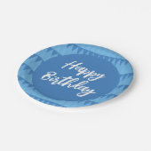 Plato azul texto editable ペーパープレート (アングル)