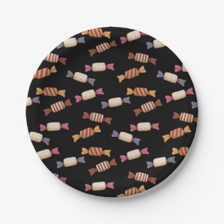 Plato con diseño de dulces de halloween ペーパープレート