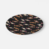 Plato con diseño de dulces de halloween ペーパープレート (アングル)