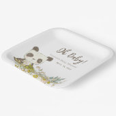 Plato cuadrado Baby Shower Panda ペーパープレート (傾斜あり)