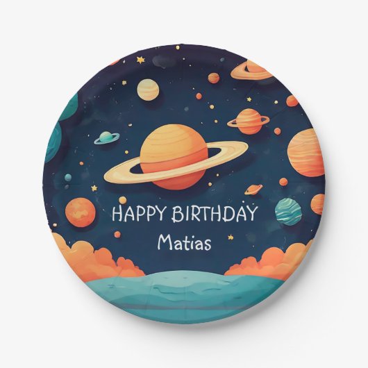 Plato cumpleaños personalizado ペーパープレート (正面)