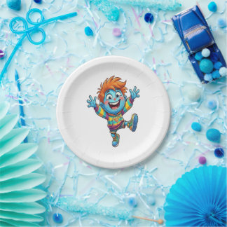 Plato de Cumpleaños Fiesta Infantil Niño Feliz ペーパープレート