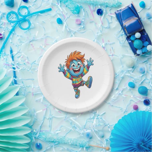Plato de Cumpleaños Fiesta Infantil Niño Feliz ペーパープレート (パーティー)